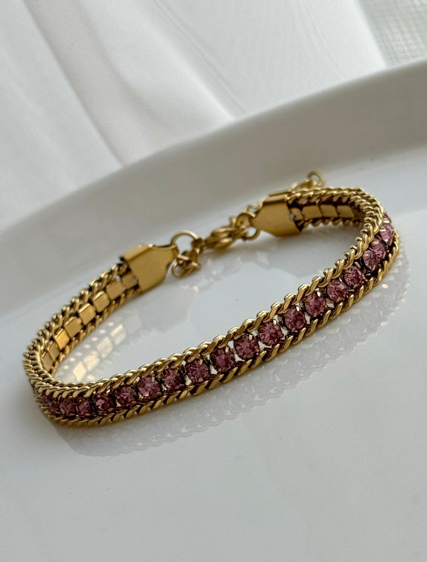 PULSERA TENNIS CON CADENA