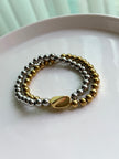 PULSERA BOLITAS DIJE IRREGULAR