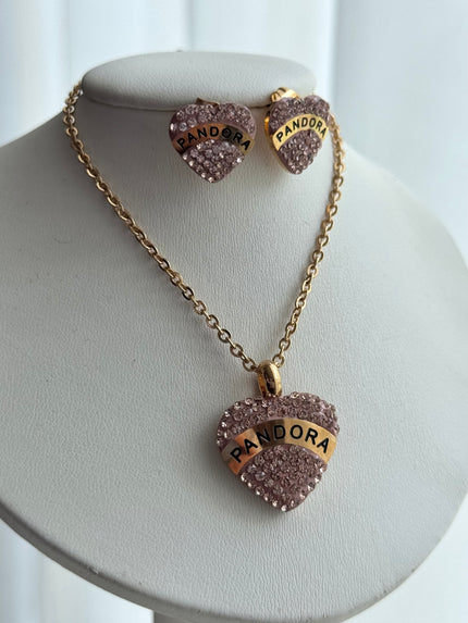 SET CORAZÓN CRISTALES