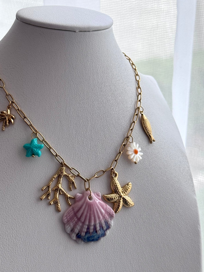 COLLAR CONCHA ROSA