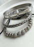 MTRIO DE PULSERAS BOLITAS PLATEADA