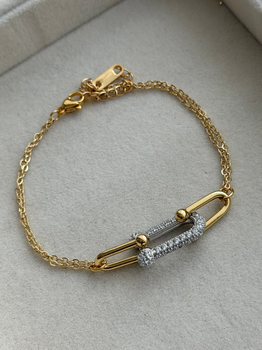 PULSERA ESLABONES CON CRISTAL