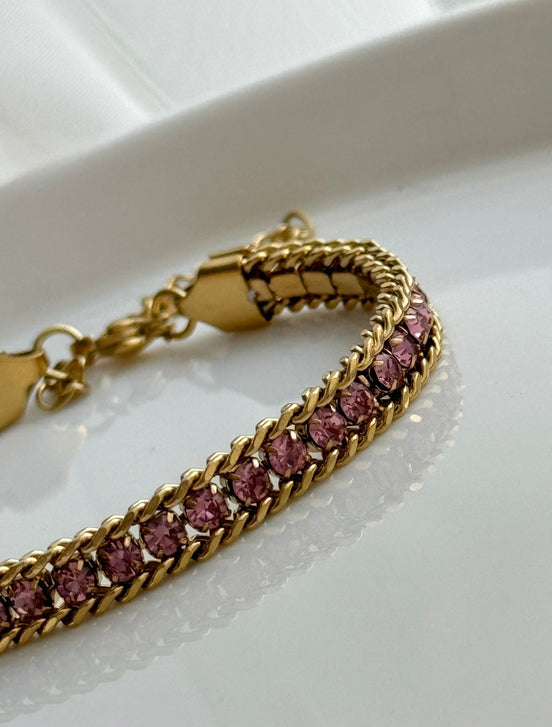 PULSERA TENNIS CON CADENA