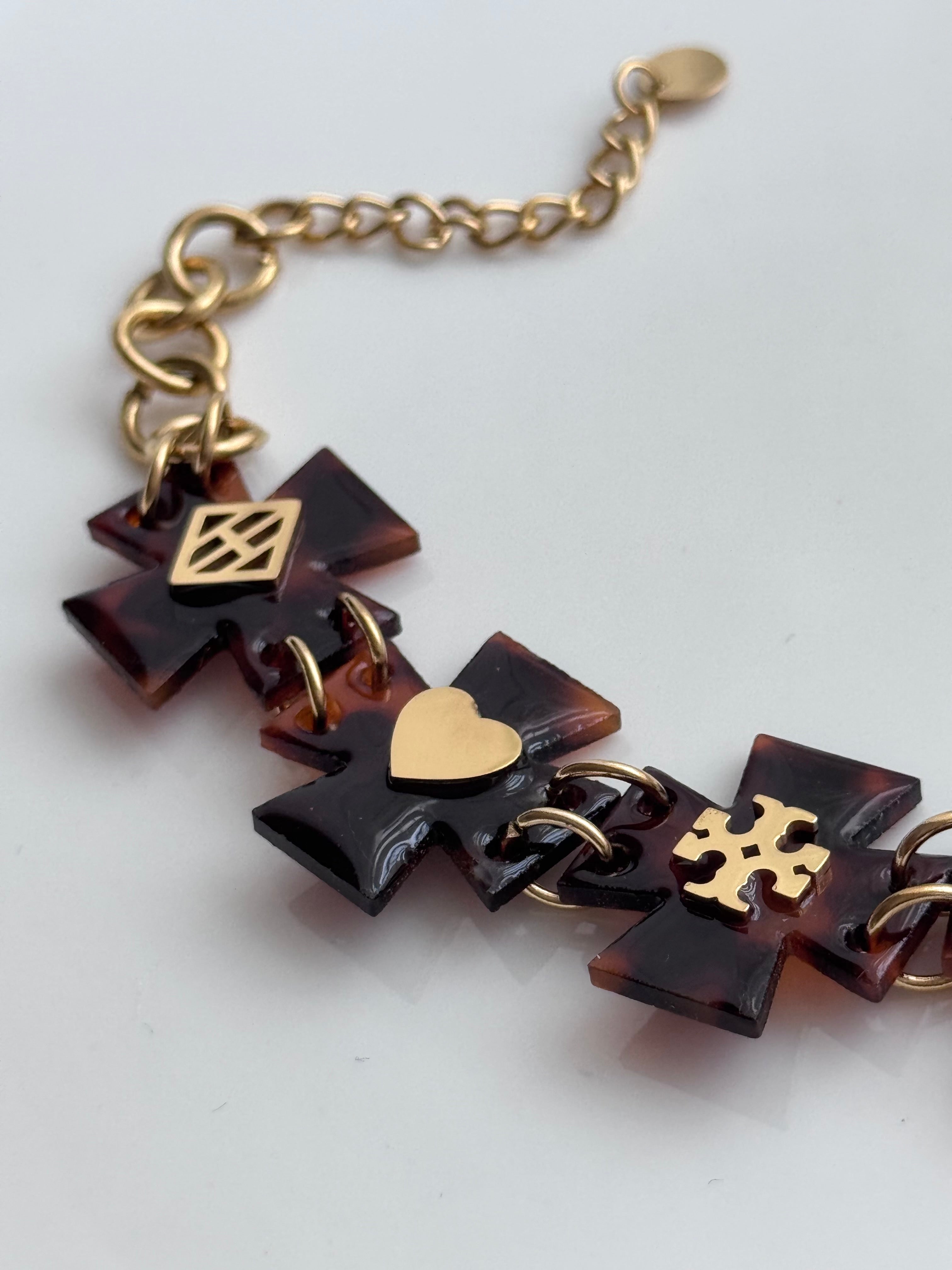 PULSERA DIJE CRUZ TORY