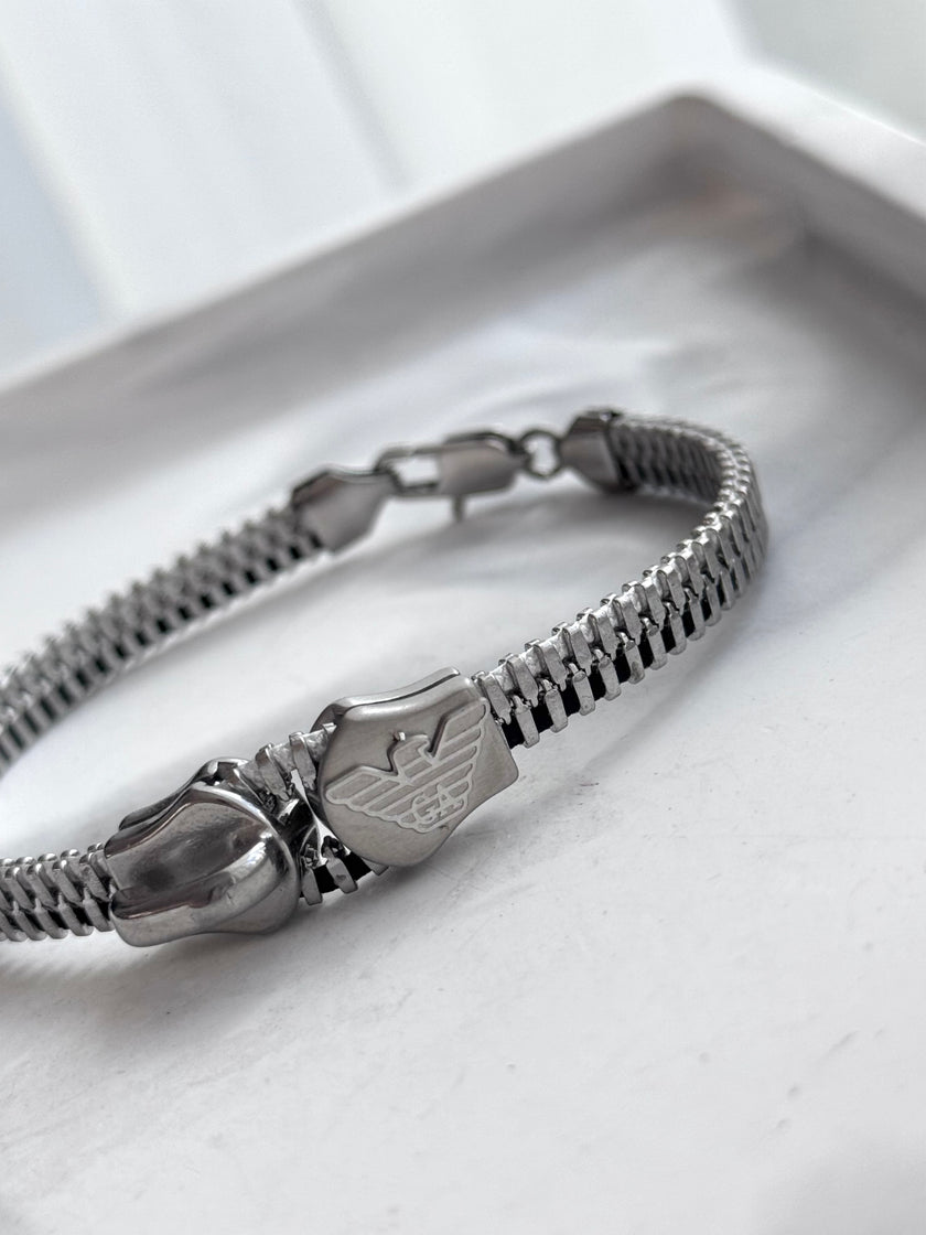 PULSERA ZIPPER PLATEADA