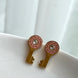 ARETES LLAVE ROSA