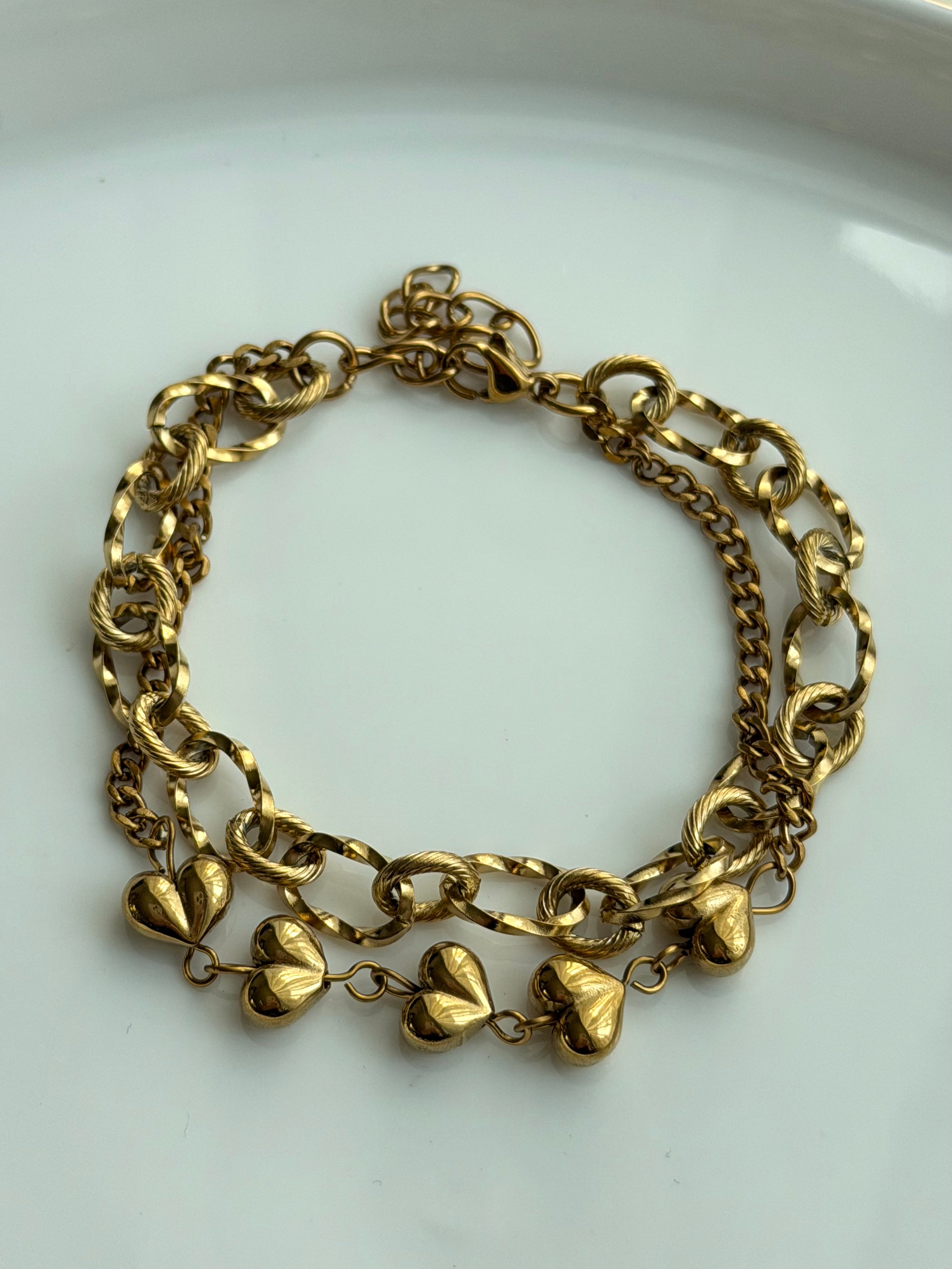 PULSERA DOBLE CORAZONES