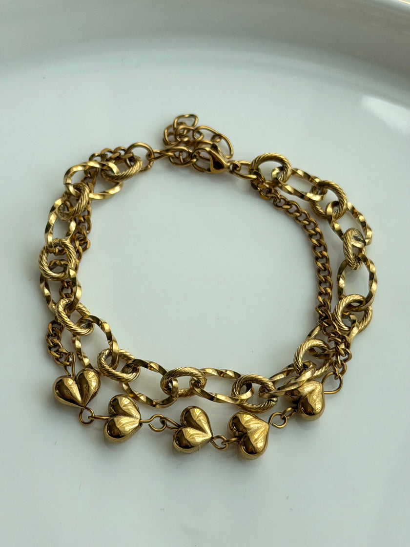 PULSERA DOBLE CORAZONES