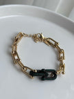 PULSERA ESLABÓN CRISTAL VERDE