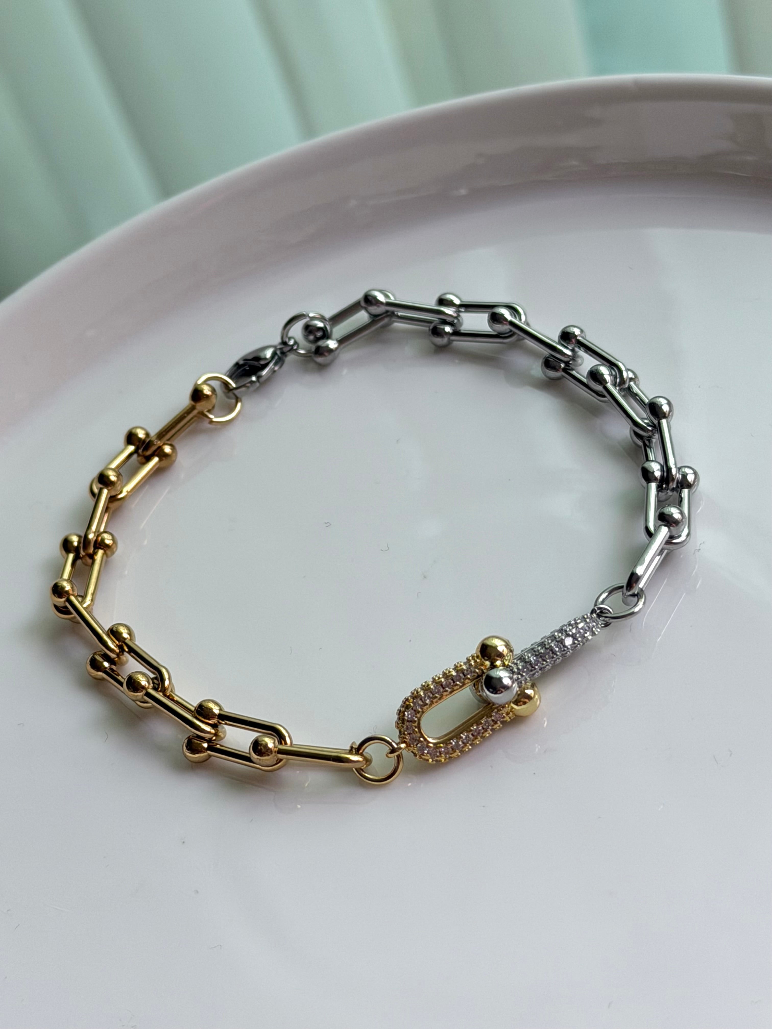 PULSERA ESLABÓN BICOLOR