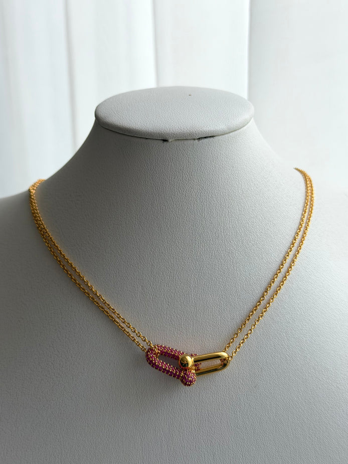 COLLAR ESLABÓN ROSA