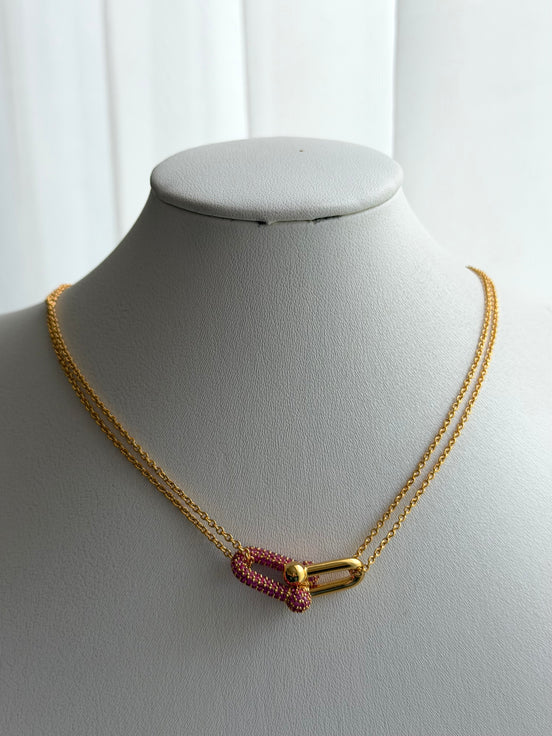 COLLAR ESLABÓN ROSA