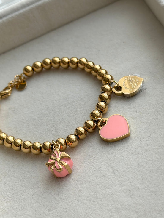 PULSERA BOLITAS Y DIJES