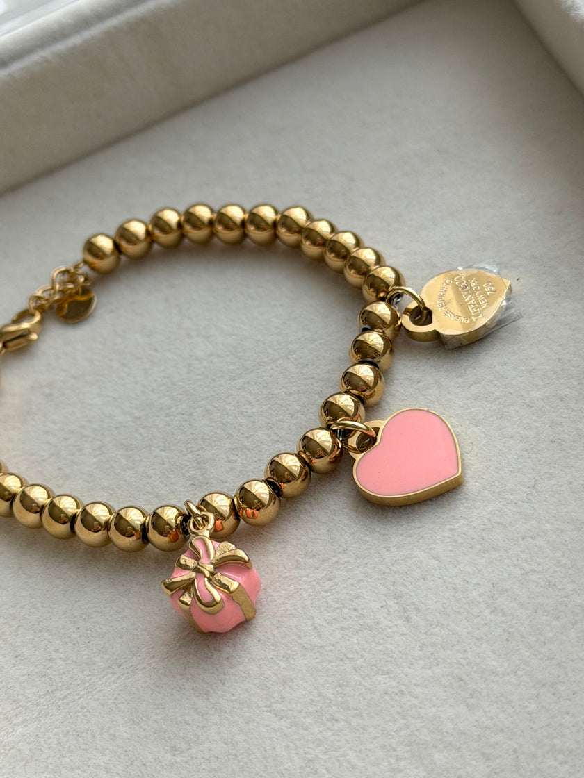 PULSERA BOLITAS Y DIJES