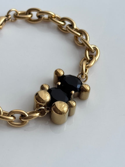 PULSERA OSO CRISTAL NEGRO