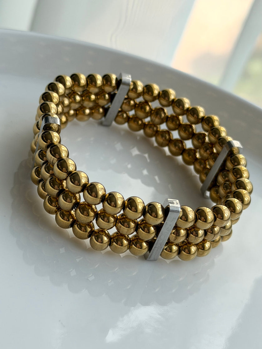 PULSERA TRIPLE BOLITAS