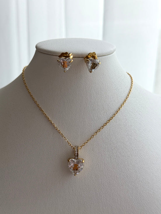 SET CORAZÓN CRISTAL