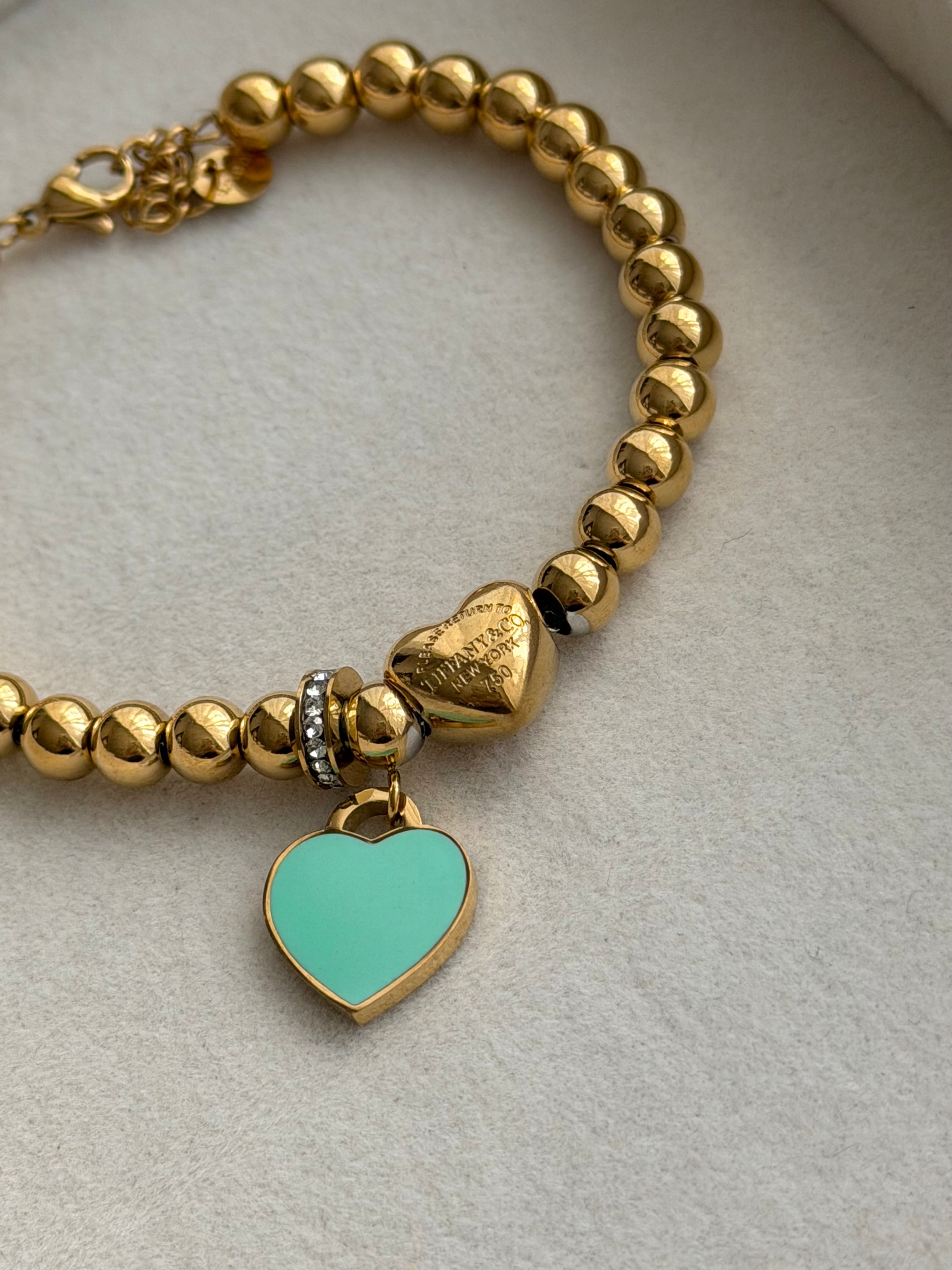 PULSERA BOLITAS CORAZON