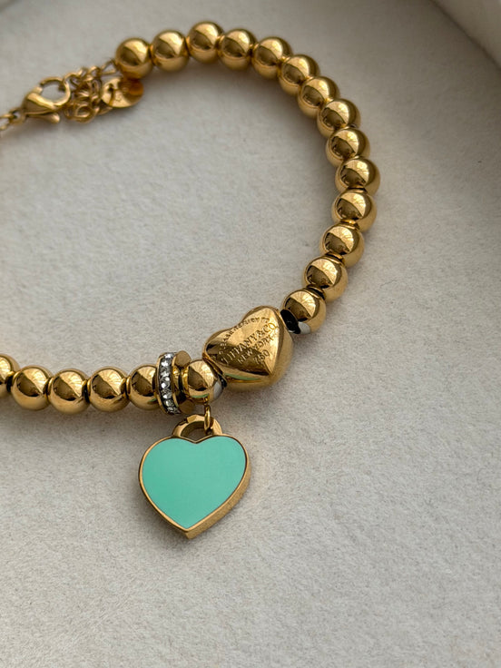 PULSERA BOLITAS CORAZON