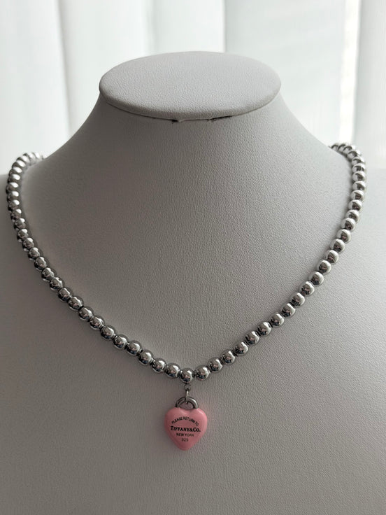 COLLAR CORAZON ROSA