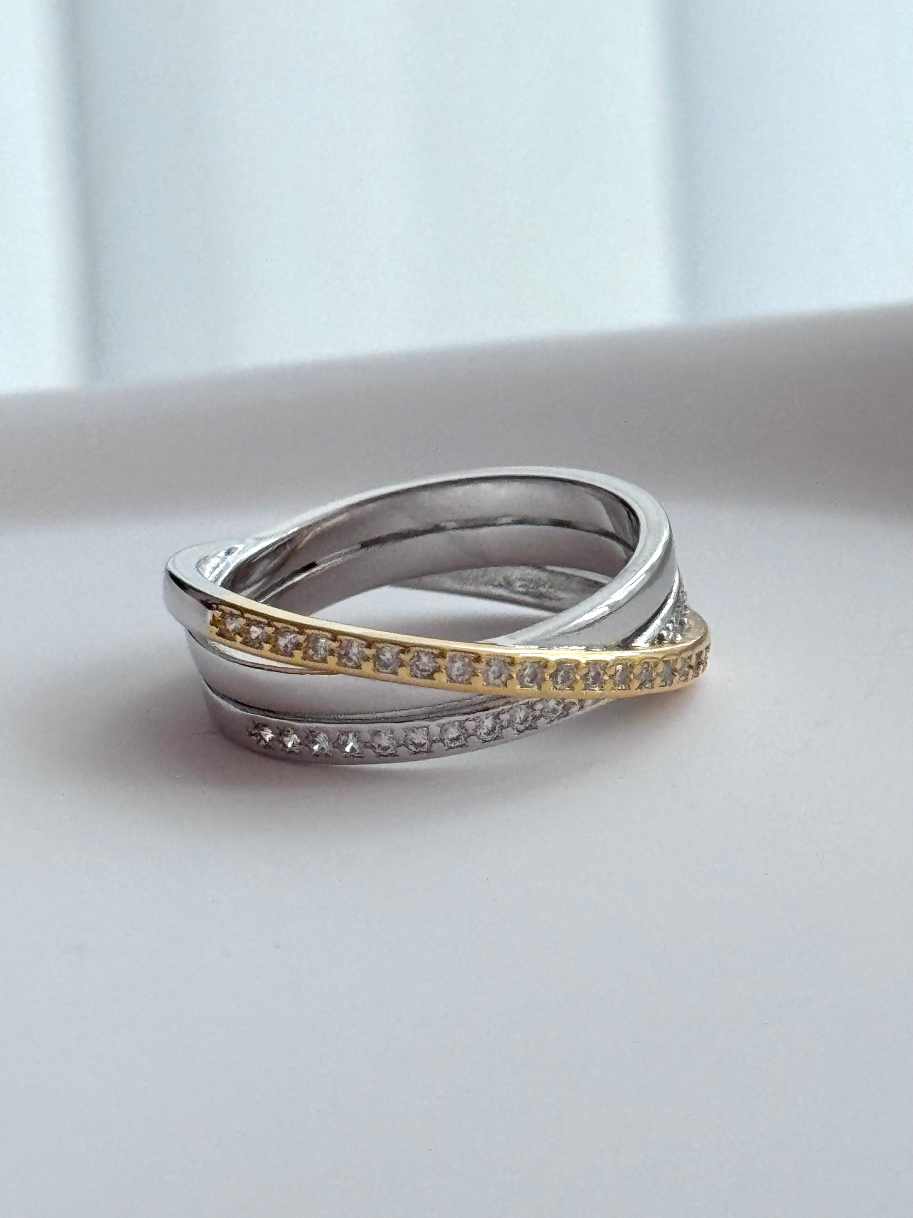 ANILLO TRIPLE DOBLE COLOR