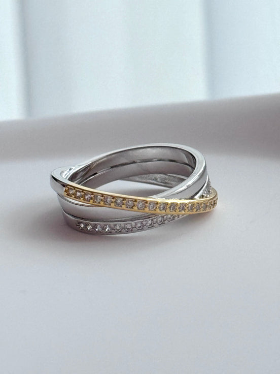 ANILLO TRIPLE DOBLE COLOR