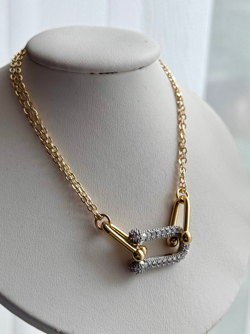 COLLAR ESLABONES CON CRISTAL