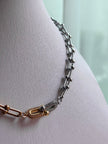 COLLAR BICOLOR ESLABONES CON CRISTAL