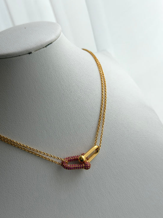 COLLAR ESLABÓN ROSA