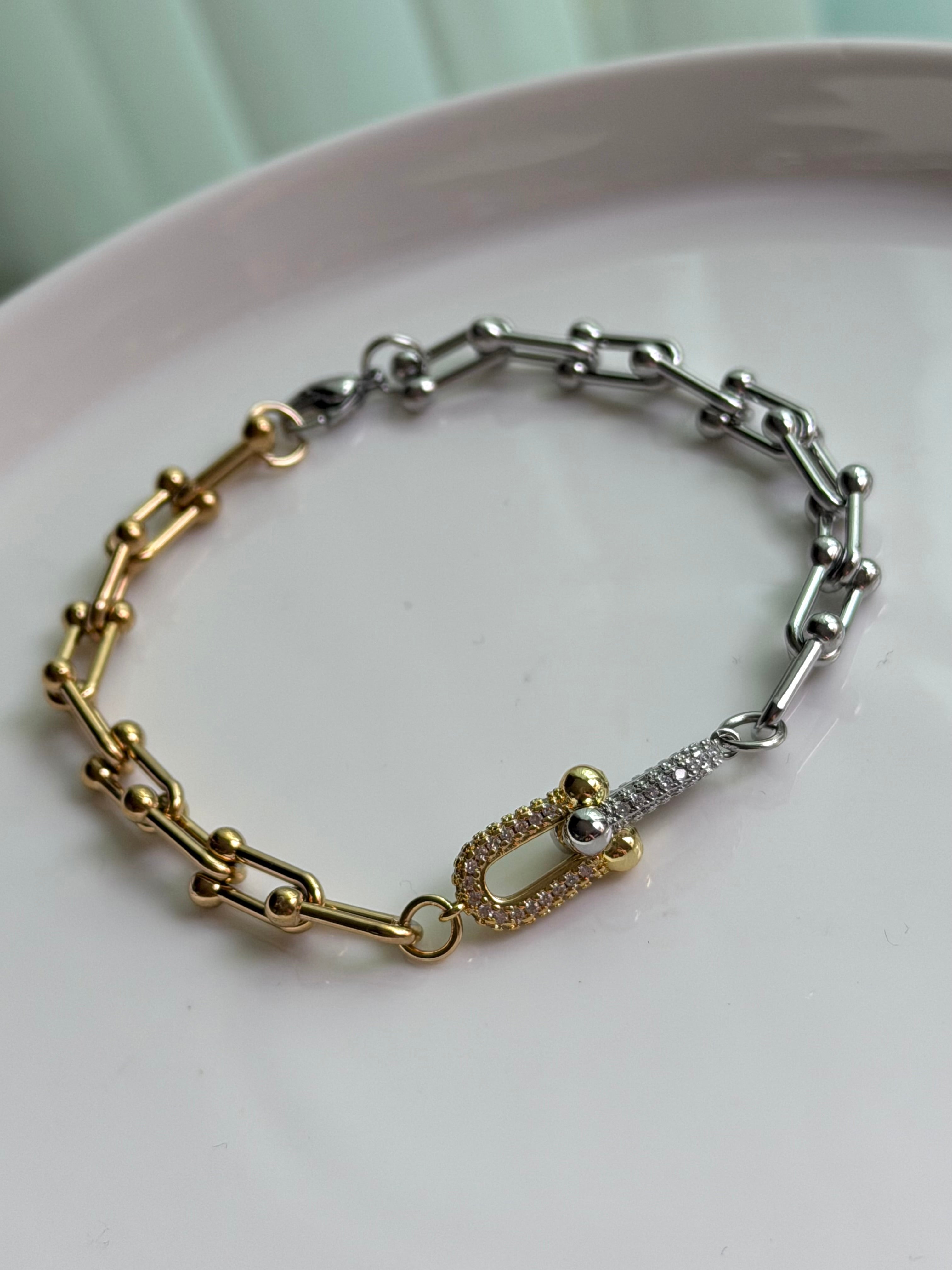 PULSERA ESLABÓN BICOLOR