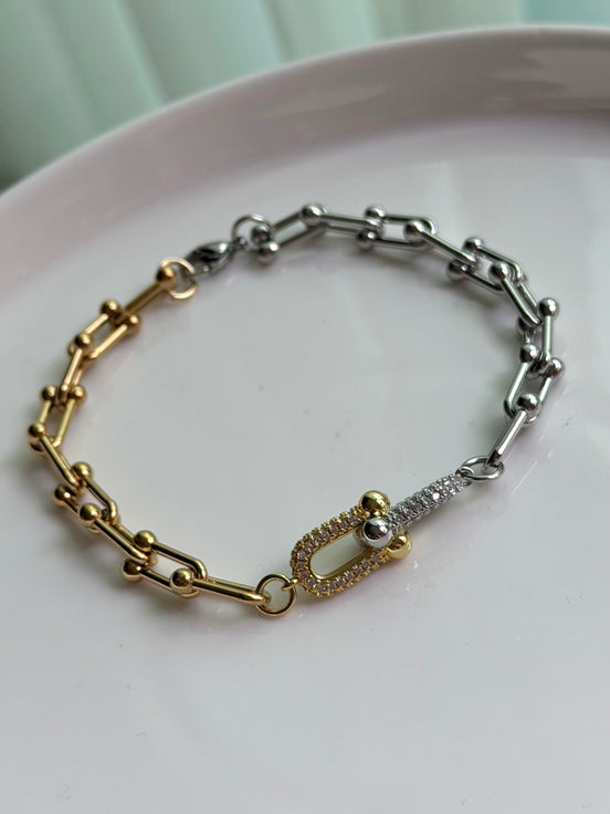 PULSERA ESLABÓN BICOLOR