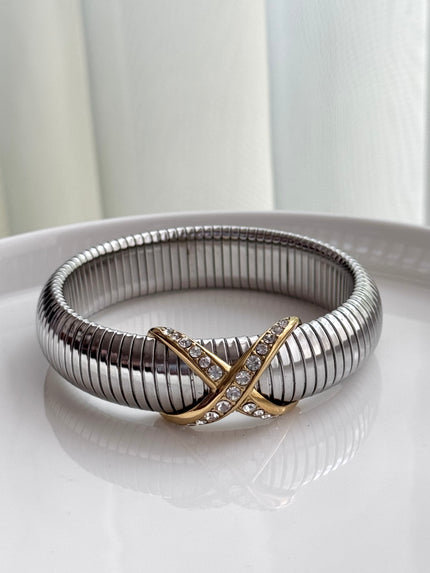 PULSERA MEDIANA CRUZ CON CRISTALES