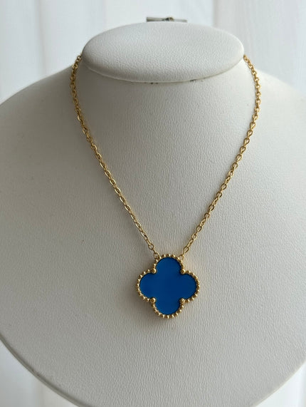 COLLAR TRÉBOL AZUL
