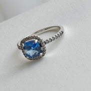 ANILLO ZIRCONIA AZUL