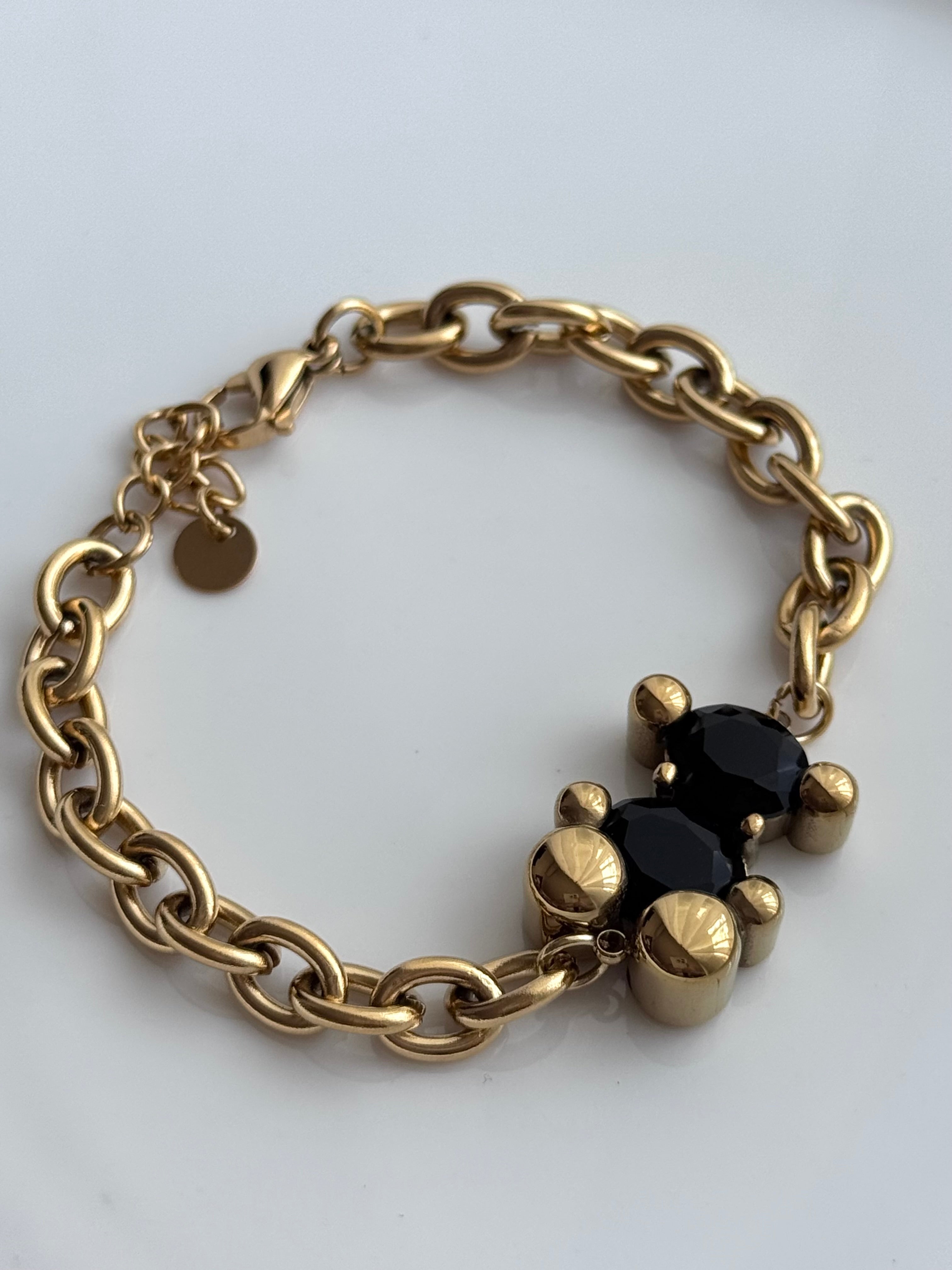PULSERA OSO CRISTAL NEGRO