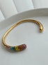 BRAZALETE ABIERTO ZIRCONIA ARCOÍRIS