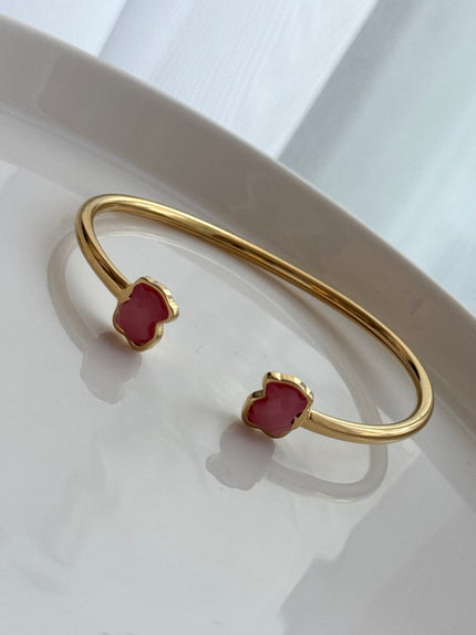 BRAZALETE ABIERTO OSO ROSA
