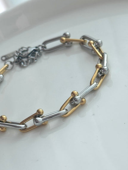 PULSERA ESLABONES BICOLOR