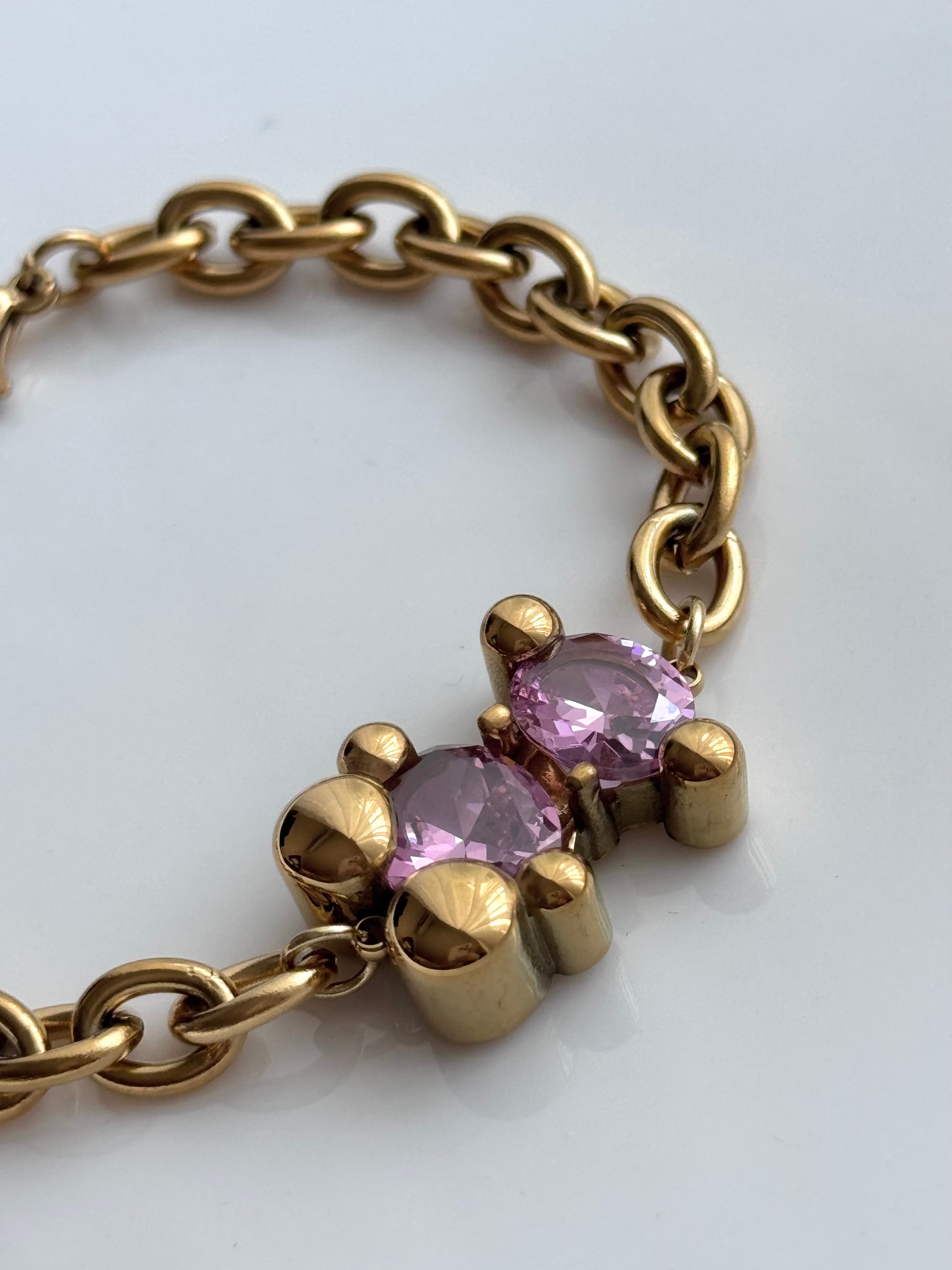 PULSERA OSO CRISTAL ROSA