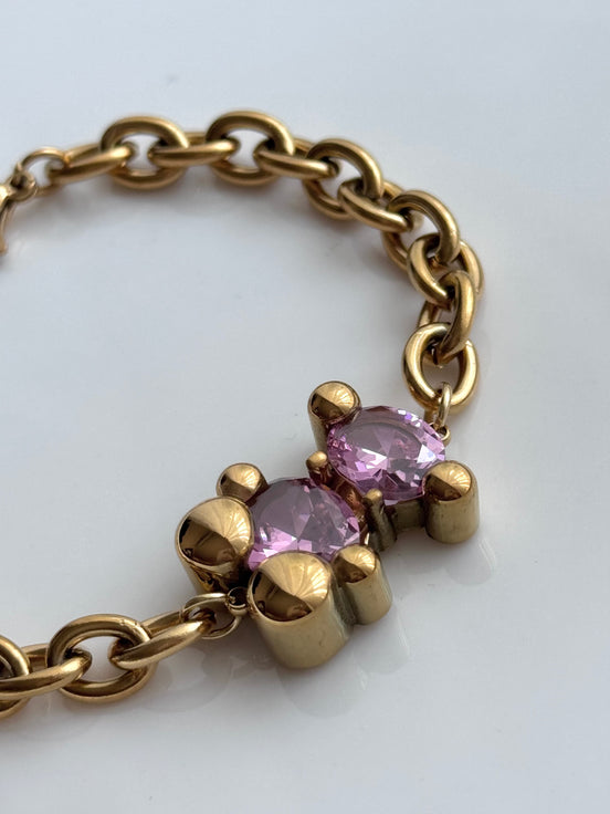 PULSERA OSO CRISTAL ROSA
