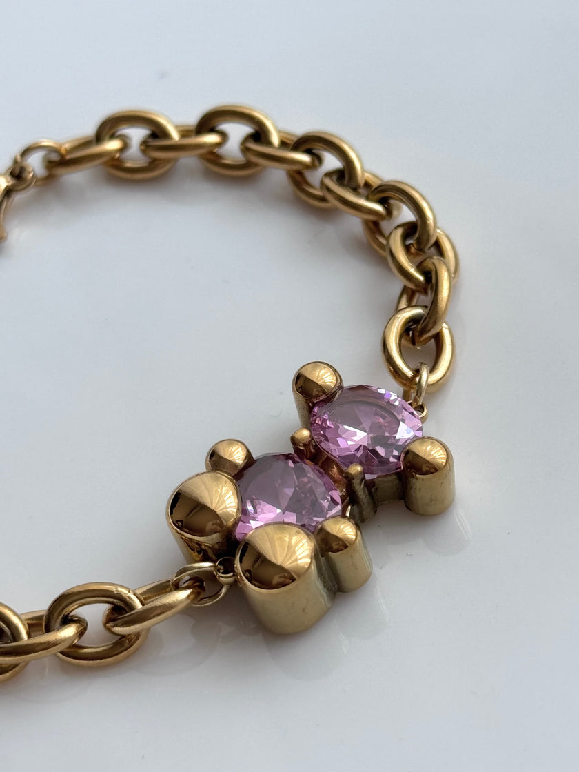 PULSERA OSO CRISTAL ROSA