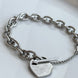 PULSERA CADENA GRUESA BROCHE CORAZON CON FLECHA