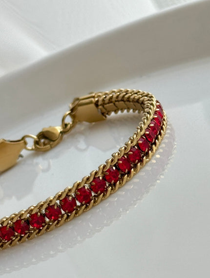 PULSERA TENNIS CON CADENA