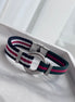 PULSERA TELA PLACA REDONDA GG