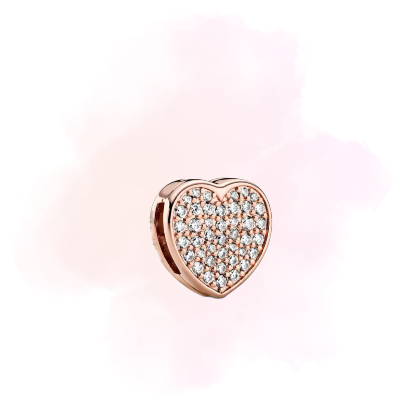 CHARM CORAZON ZIRCONIA ROSA