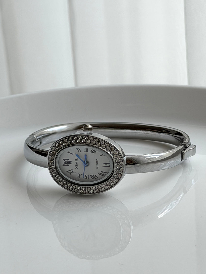 RELOJ TIPO PULSERA CON CRISTAL