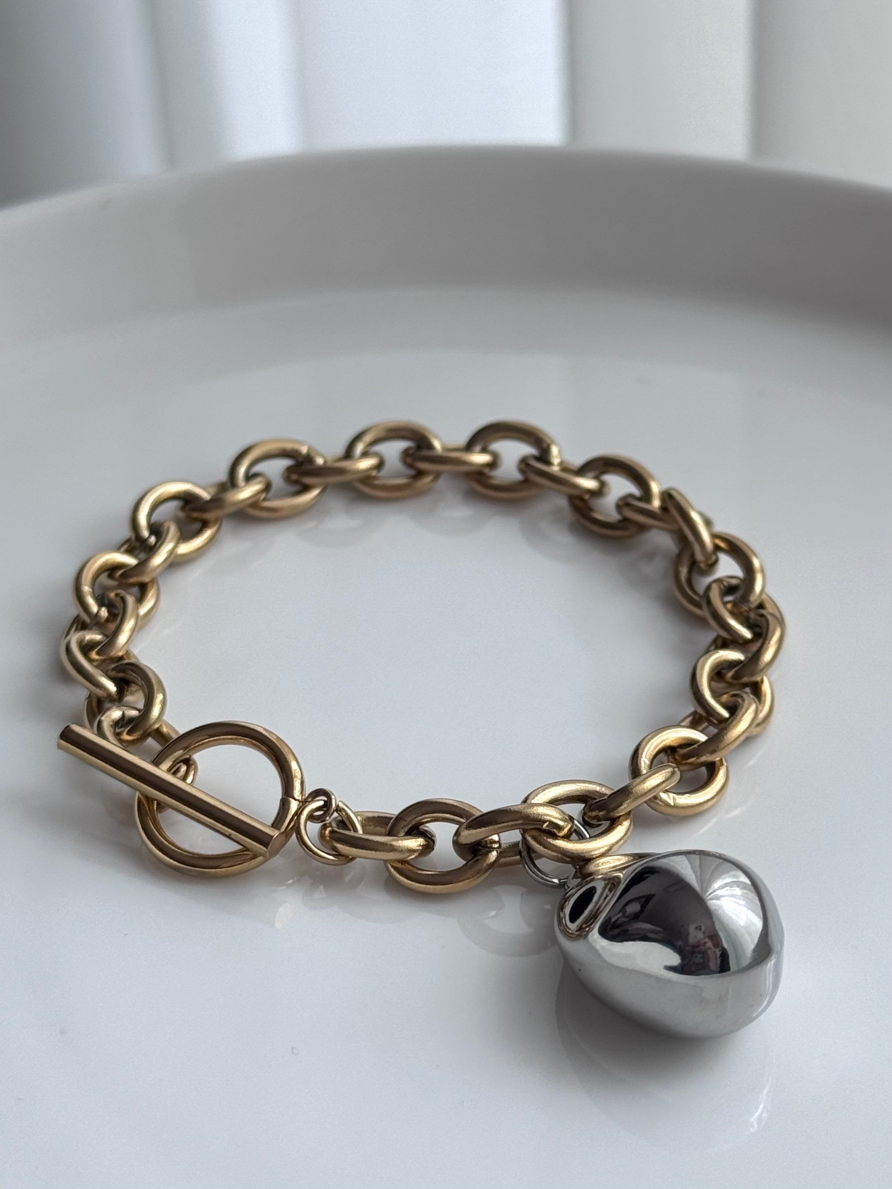 PULSERA CADENA CON DIJE IRREGULAR