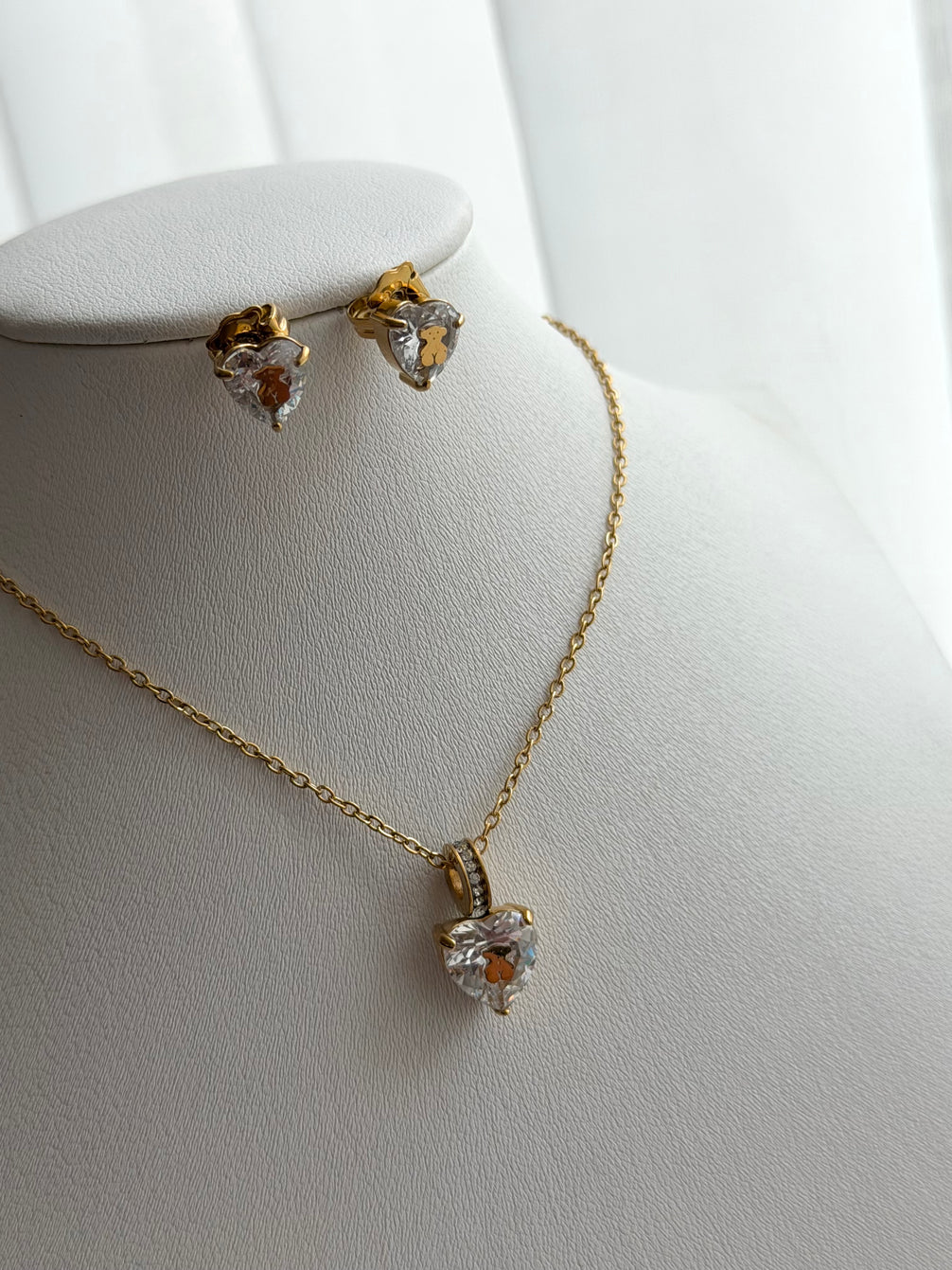 SET CORAZÓN CRISTAL