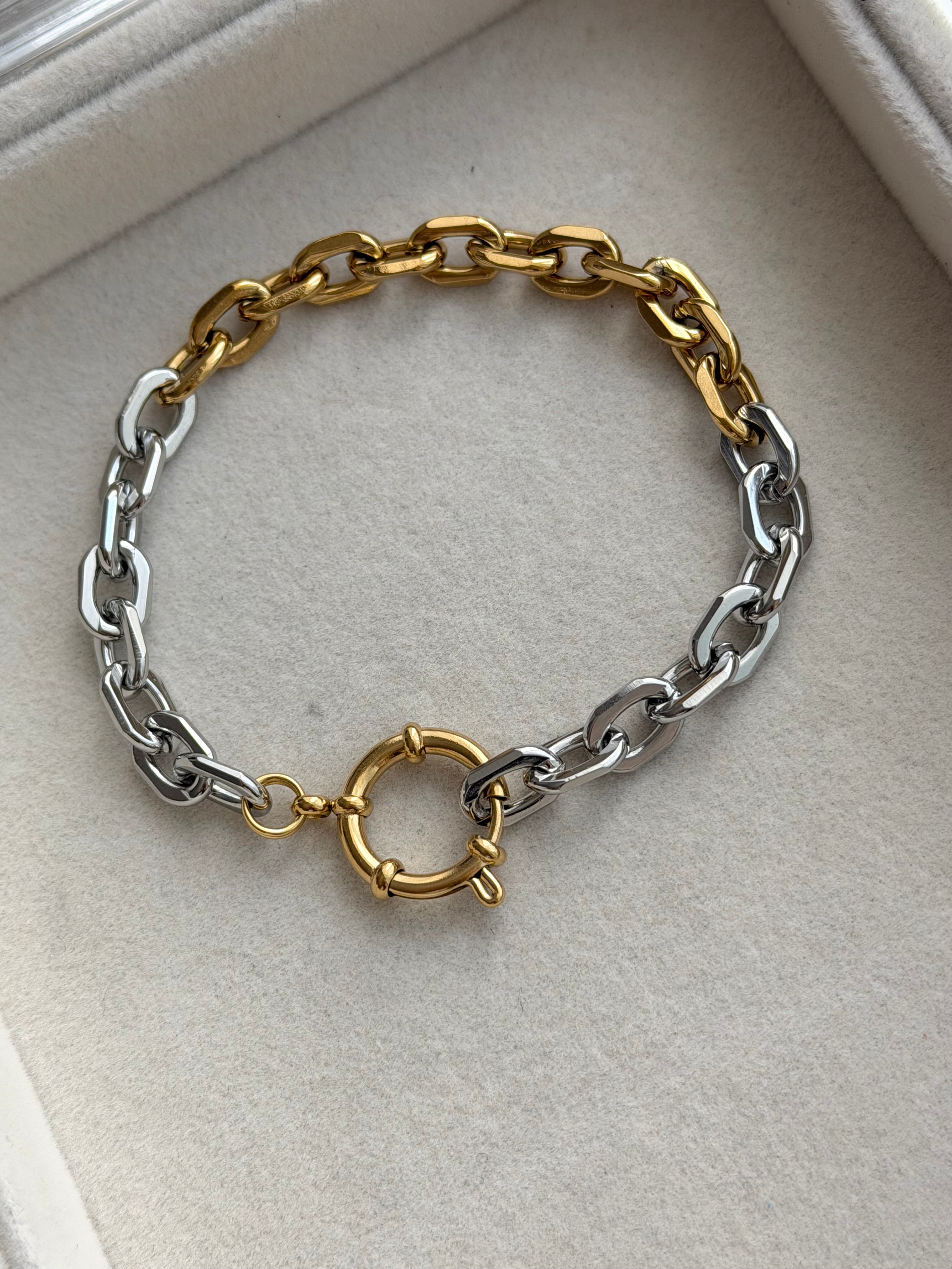 PULSERA CADENA BICOLOR