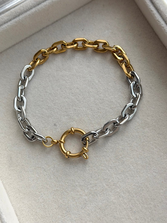 PULSERA CADENA BICOLOR